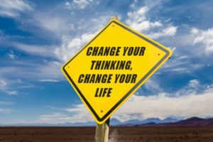 street sign: change your thinking, change your life