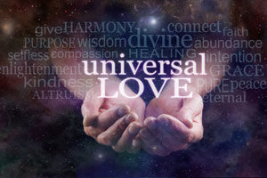 universal love hovering above cupped hands