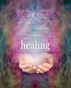 healing words with open hands