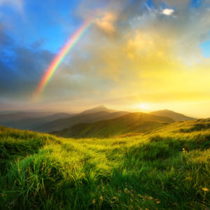 mountain valley rainbow