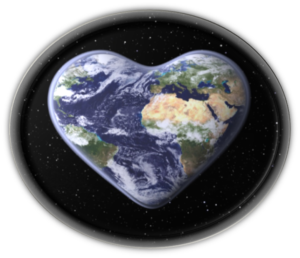 world in heart shape