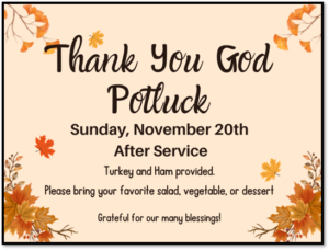 Thanksgiving potluck announcmt