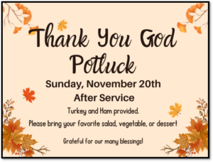 Thanksgiving potluck announcmt 